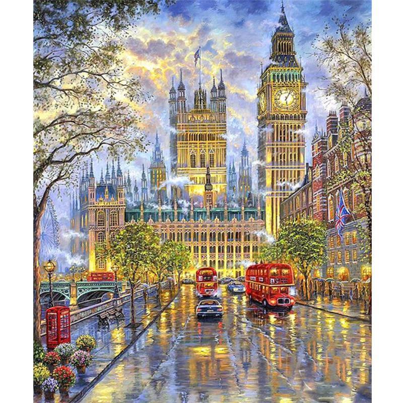 Big Ben and Houses of Parliament London diamond painting kit – 12x16" iconic UK landmark wall art by Azurra Shop