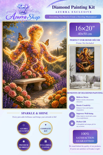 The Garden That Remembers diamond painting detail and size guide — Azurra Shop
