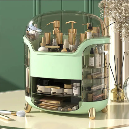 Multifunctional Dustproof Makeup Box - Open View Showing Multi-Compartment Interior Layout | Azurra Shop