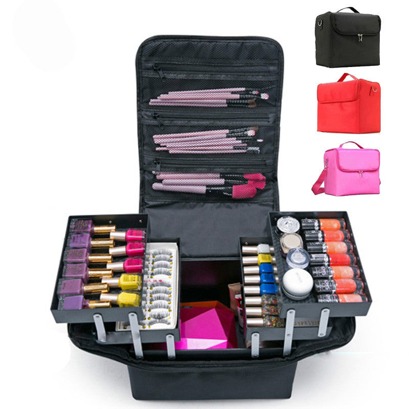 Oxford Makeup Case — Portable Beauty Tool Bag