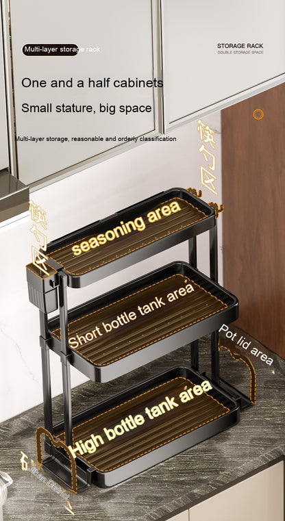 Black Punch-Free Kitchen Seasoning Rack