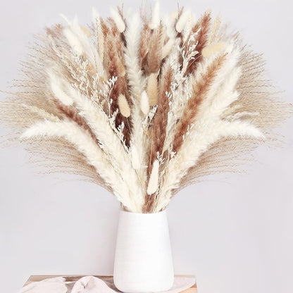 Natural Dried Pampas Grass Mix Bouquet — 86 Pieces