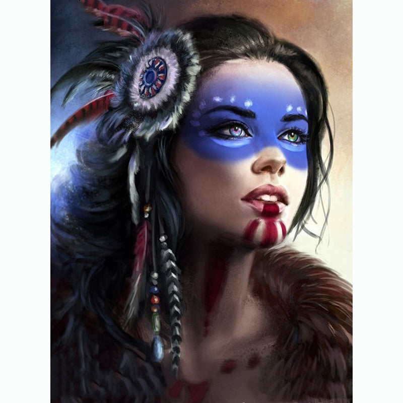 Woman portrait diamond painting kit – 8x10" to 12x18" round or square drill elegant art by Azurra Shop