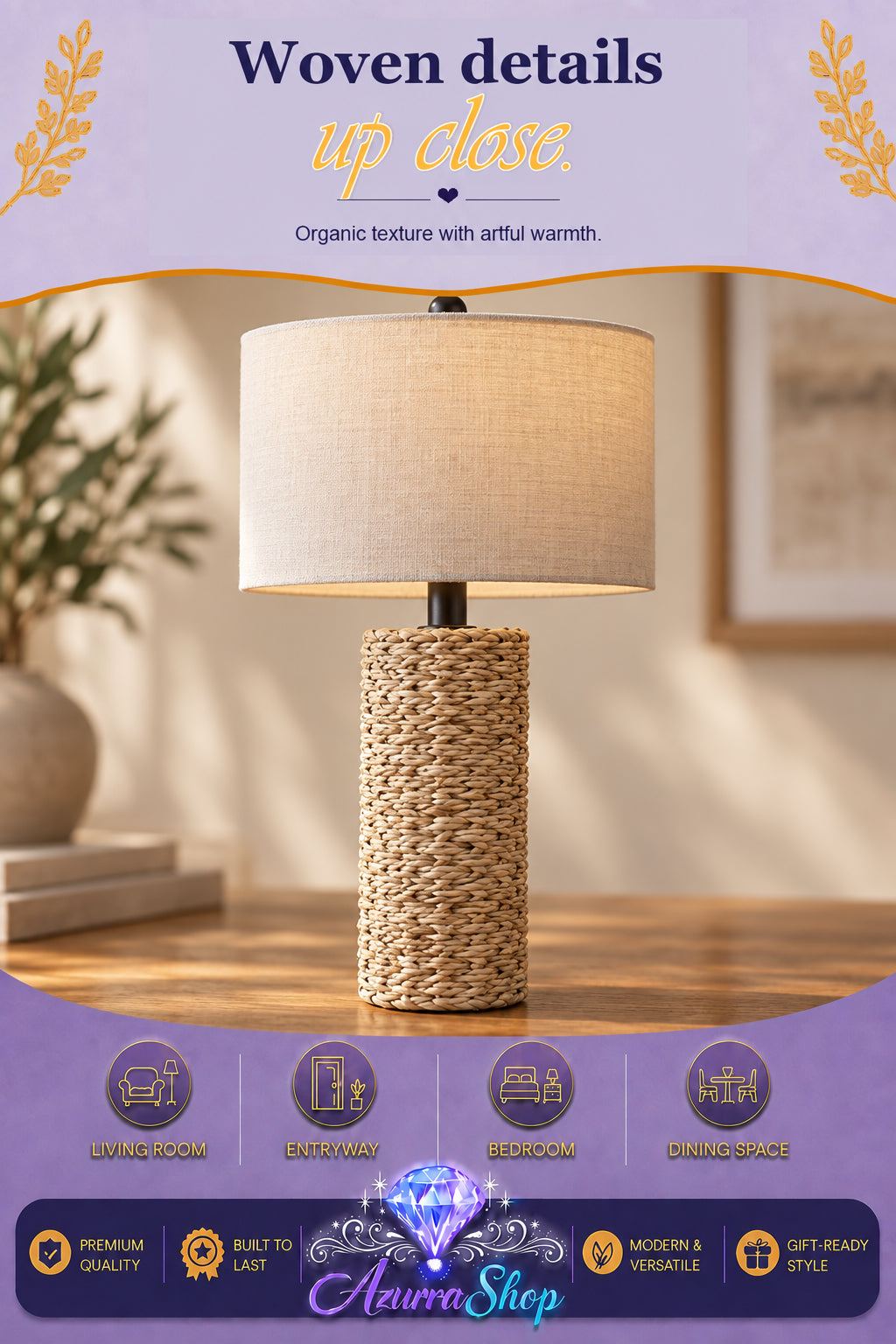 Amber Weave Table Lamp