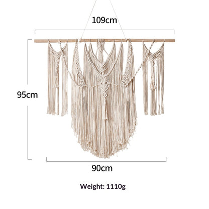 Bohemian Tassel Tapestry Nordic Wall Hanging (Wood stick not included)