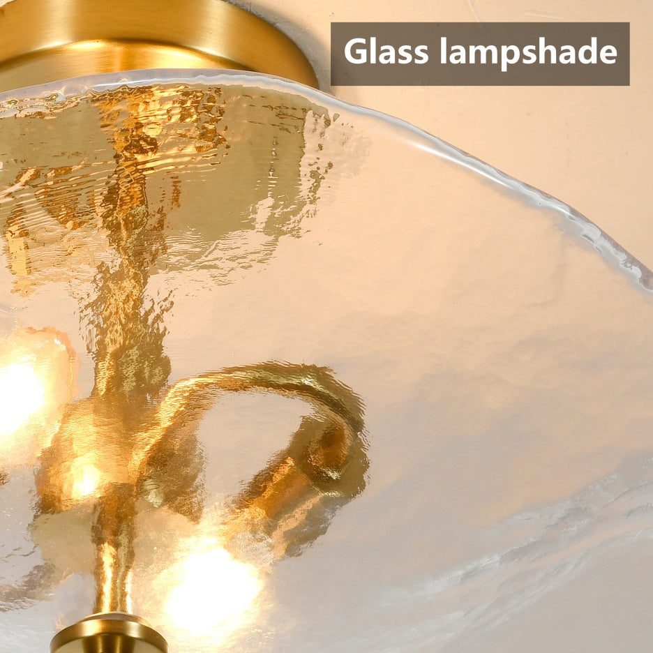 16.5" Gold Semi Flush Mount Ceiling Light