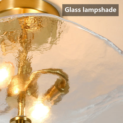 16.5" Gold Semi Flush Mount Ceiling Light