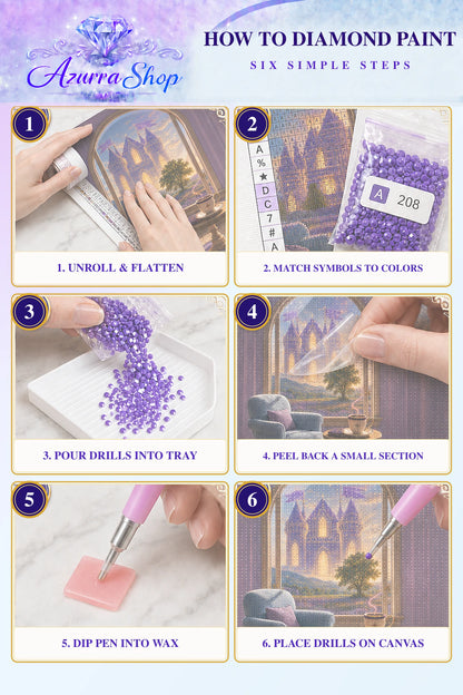 Diamond painting steps for A Home Full of Dreams — Azurra Shop