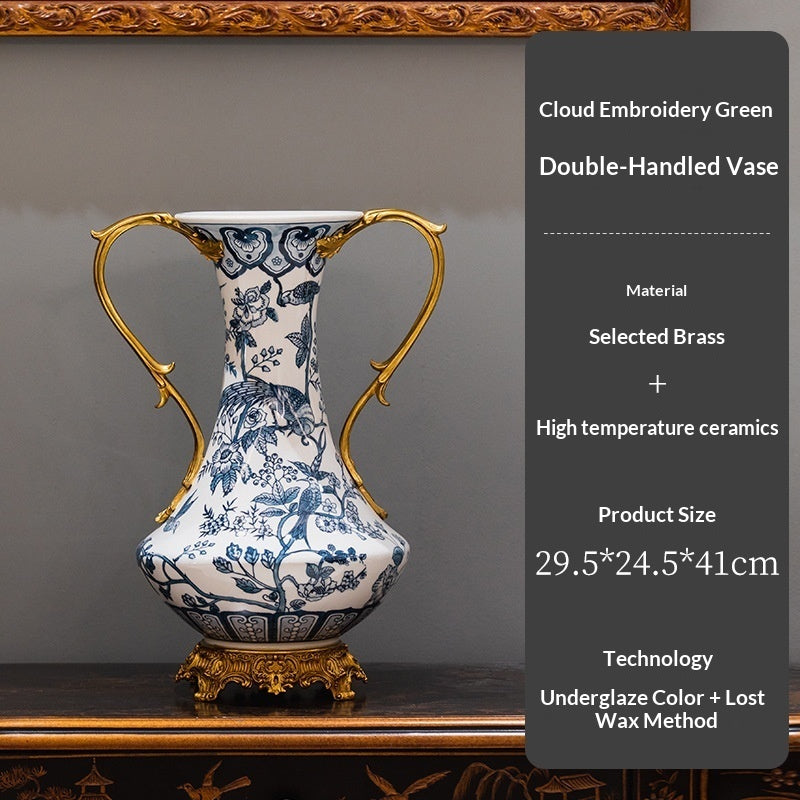 Blue-and-White Porcelain Display Vase