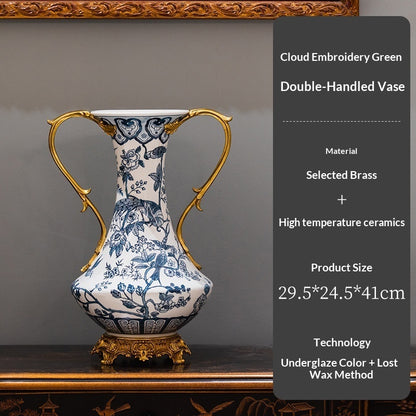 Blue-and-White Porcelain Display Vase