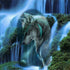 Wolf and waterfall diamond painting kit – 8x8" to 20x20" square wildlife nature wall art by Azurra Shop