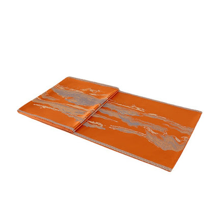 Chinese Landscape Style Bed Runner &amp; Pillow Set