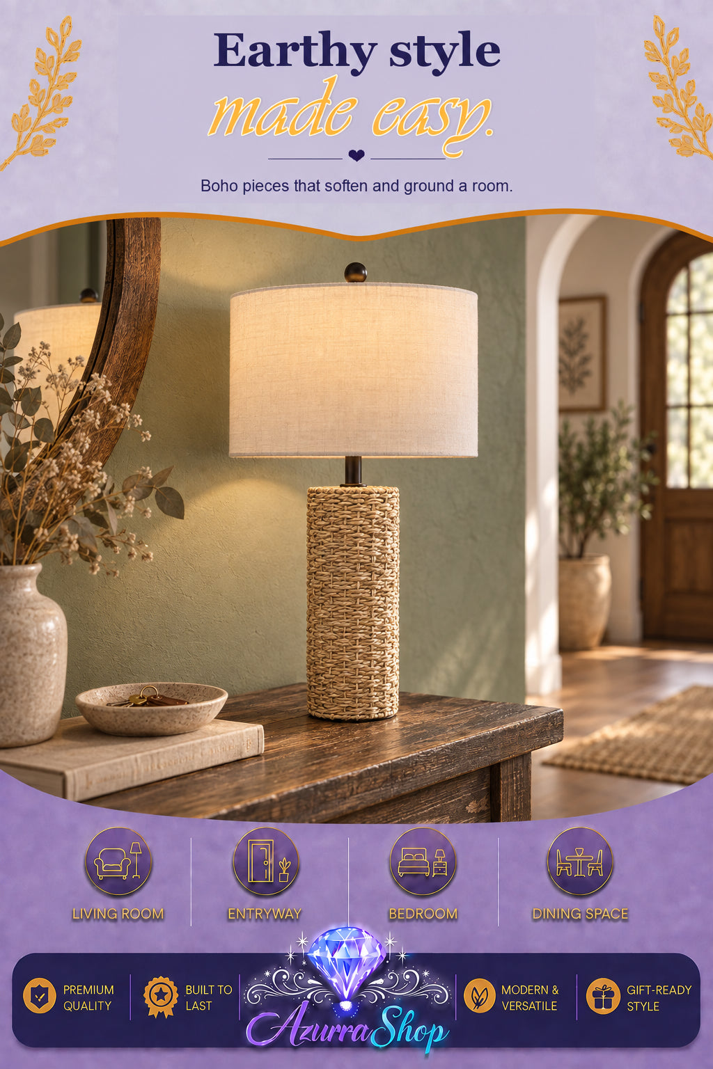 Amber Weave Table Lamp
