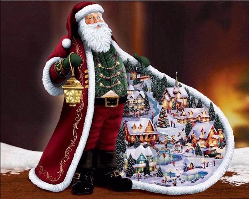 Santa Claus diamond painting kit – 12x16" festive Christmas holiday wall art by Azurra Shop
