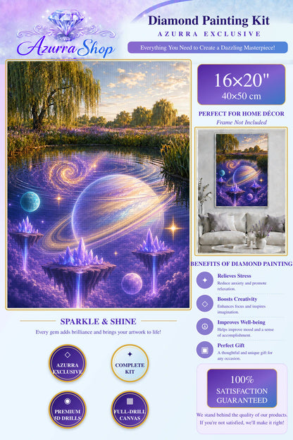 The Sky Beneath the Water diamond painting detail and size guide — Azurra Shop