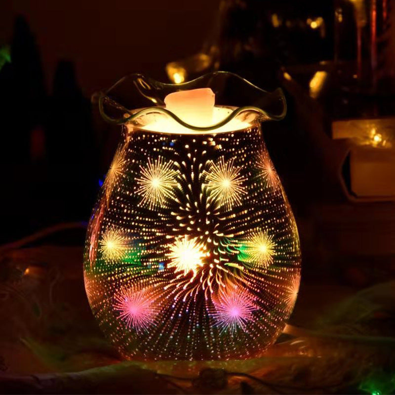 Deodorizing Wax Lamp: > 3D Glass Wax Melt Aromatherapy Lamp — 40W, 1.5m cord, dimmer or standard switch, AU/EU/UK/US plug, fresh air &amp; odor removal — Azurra Shop