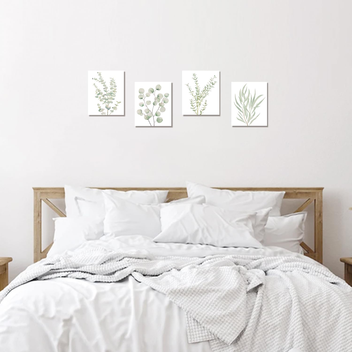 Botanical Plant Canvas Wall Art — Set of 4, Framed