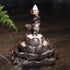 Lotus Backflow Burner: > Lotus Backflow Incense Burner — handmade ceramic, 5.1"x5.1"x5.1", waterfall smoke effect, brown, tea ceremony & meditation decor — Azurra Shop
