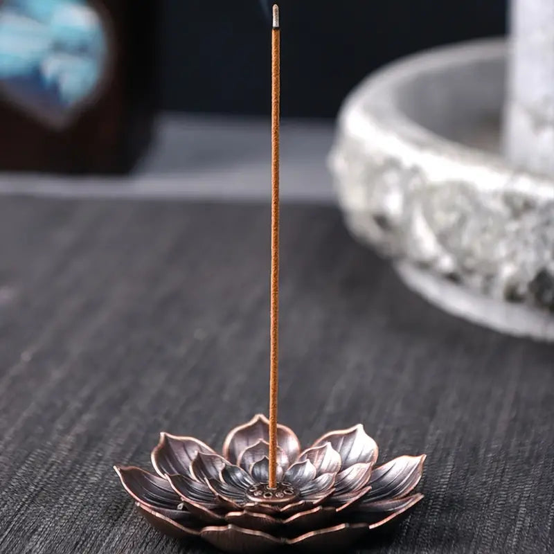 Lotus Shaped Metal Incense Holder