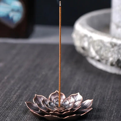 Lotus Shaped Metal Incense Holder