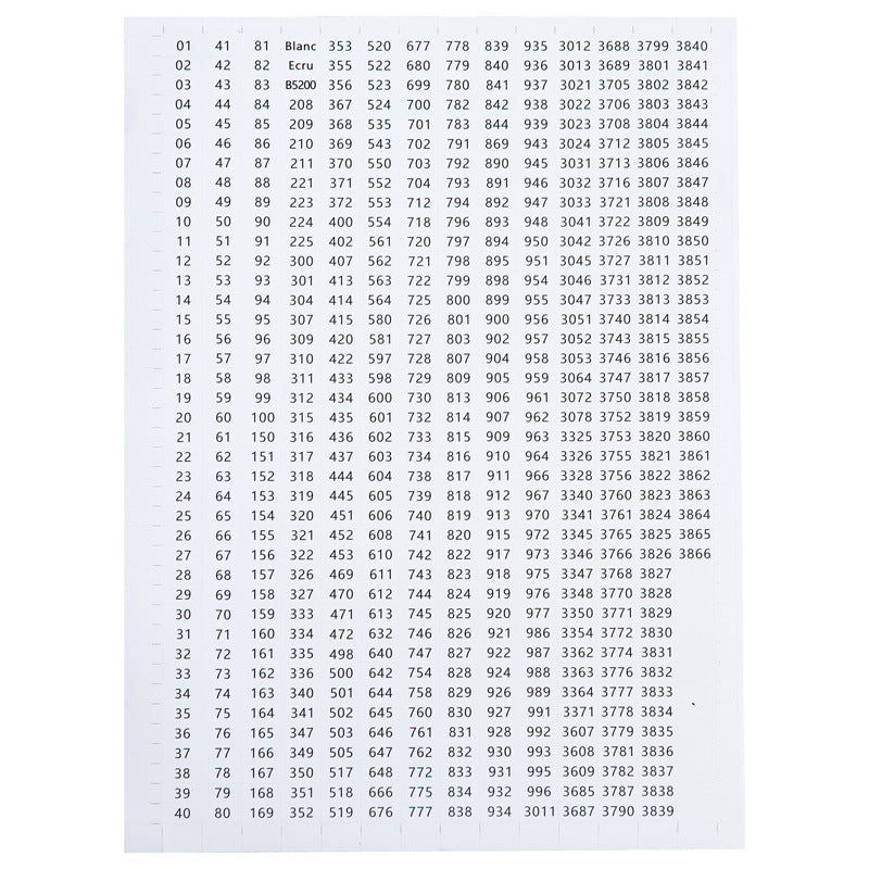 DMC Color Code Label Stickers for Diamond Painting