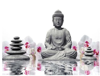 Religious Buddha with Orchid Diamond Painting