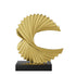 Gold abstract wave statue displayed on bookshelf or TV cabinet — elegant modern art sculpture for home or office — Azurra Shop