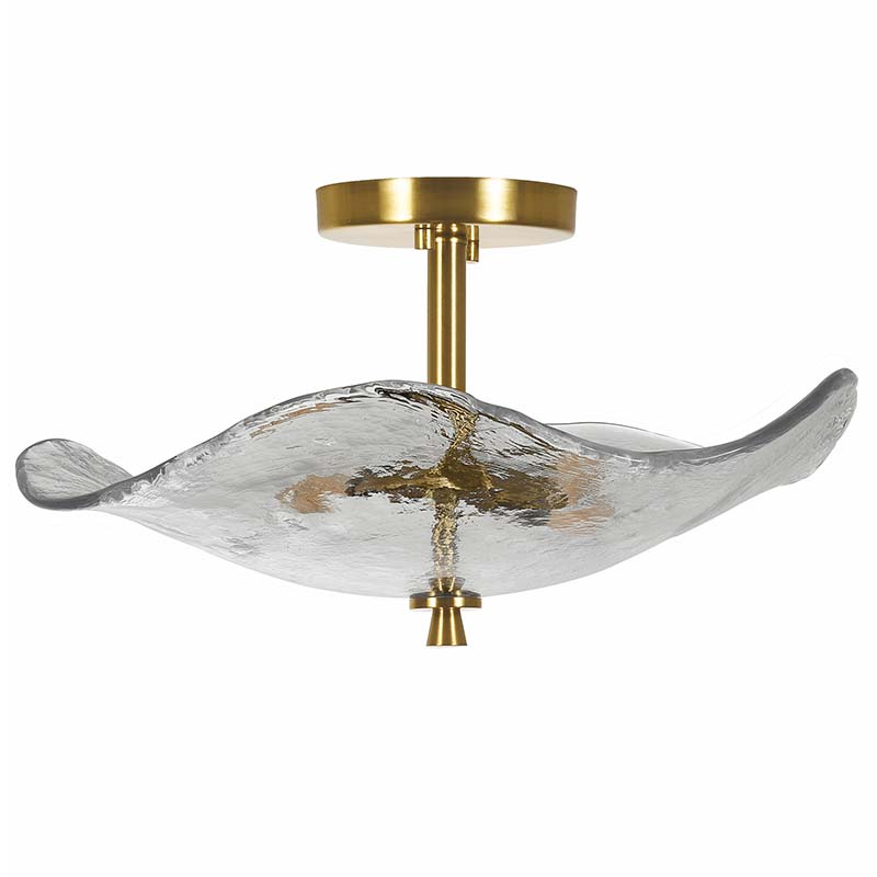 16.5" Gold Semi Flush Mount Ceiling Light