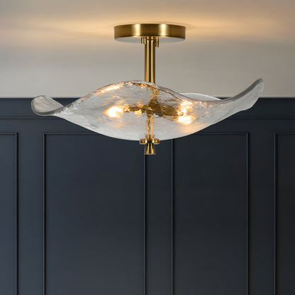 16.5" Gold Semi Flush Mount Ceiling Light