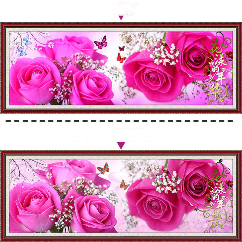Pink Roses Crystal Cross Stitch Diamond Painting