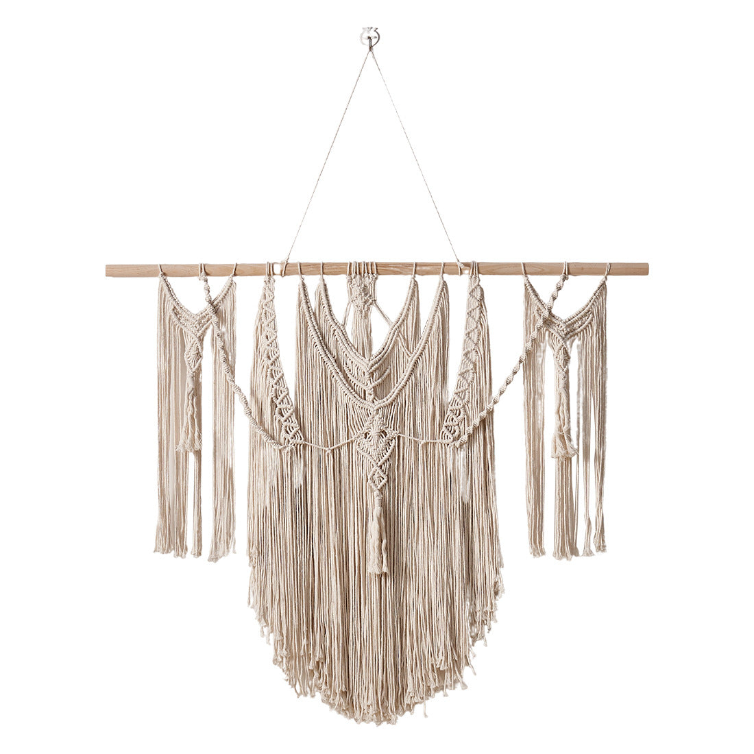 Bohemian Tassel Tapestry Nordic Wall Hanging (Wood stick not included)