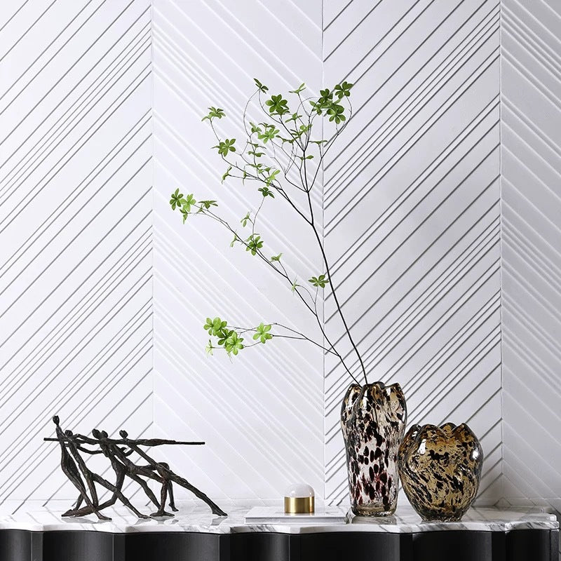 Modern Blown Glass Vase — Light Luxury Geometric