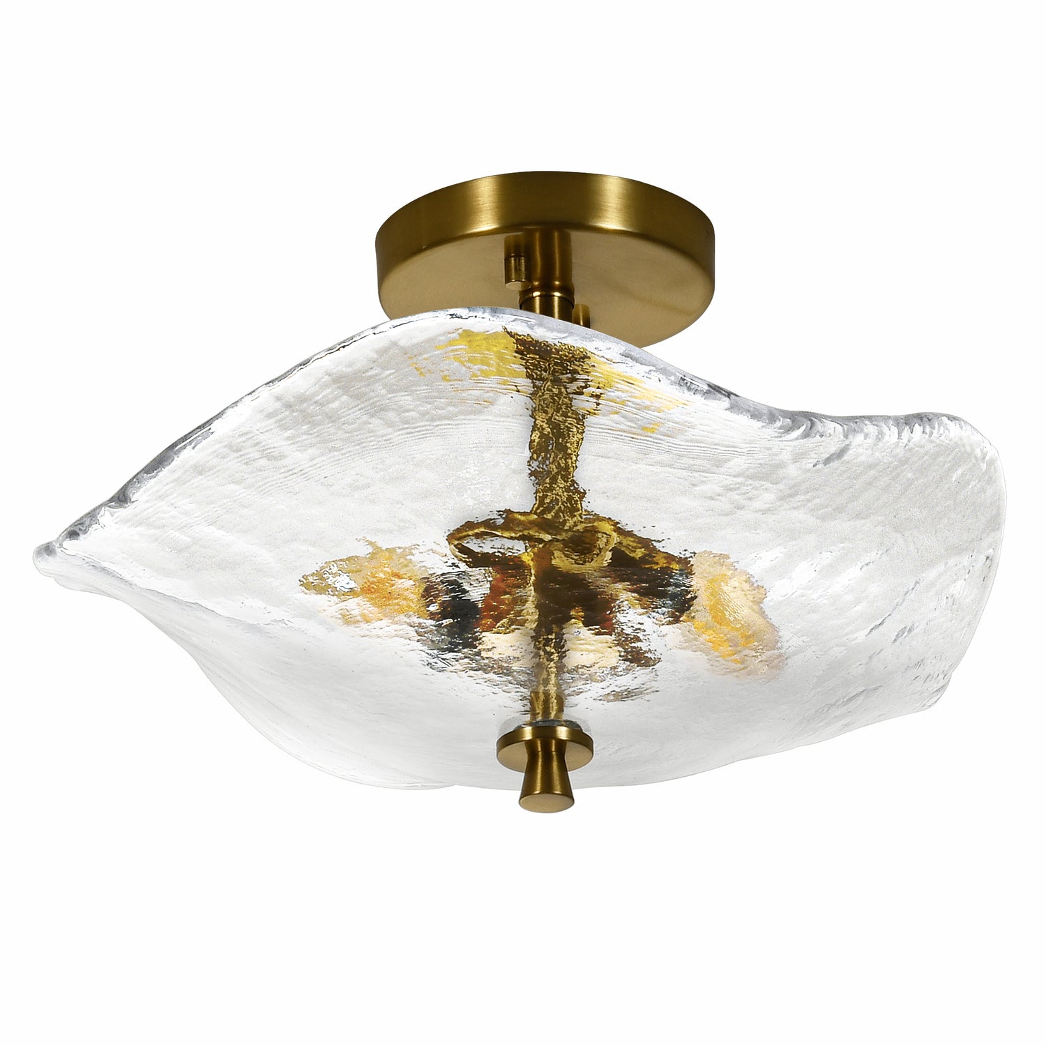 16.5" Gold Semi Flush Mount Ceiling Light