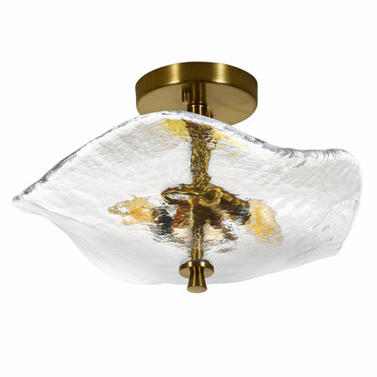 16.5" Gold Semi Flush Mount Ceiling Light