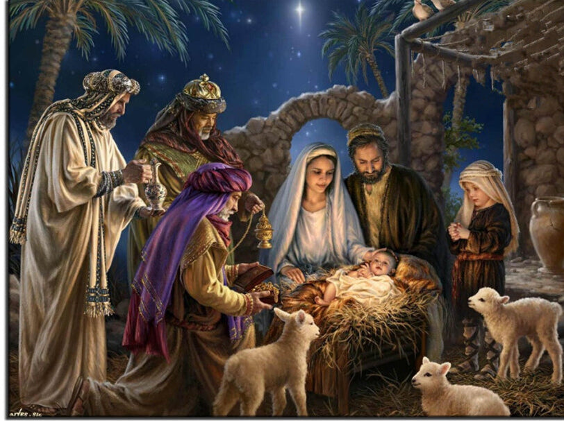 Nativity scene diamond painting kit – sacred Christmas religious wall art by Azurra Shop