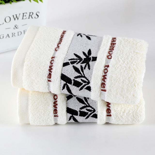Thick Bamboo Fiber Towels — bamboo &amp; cotton blend, 120g, odor-resistant, 13.4"x29.9", khaki/white/green — Azurra Shop