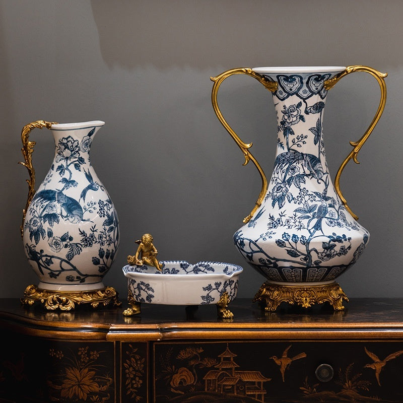 Blue-and-White Porcelain Display Vase