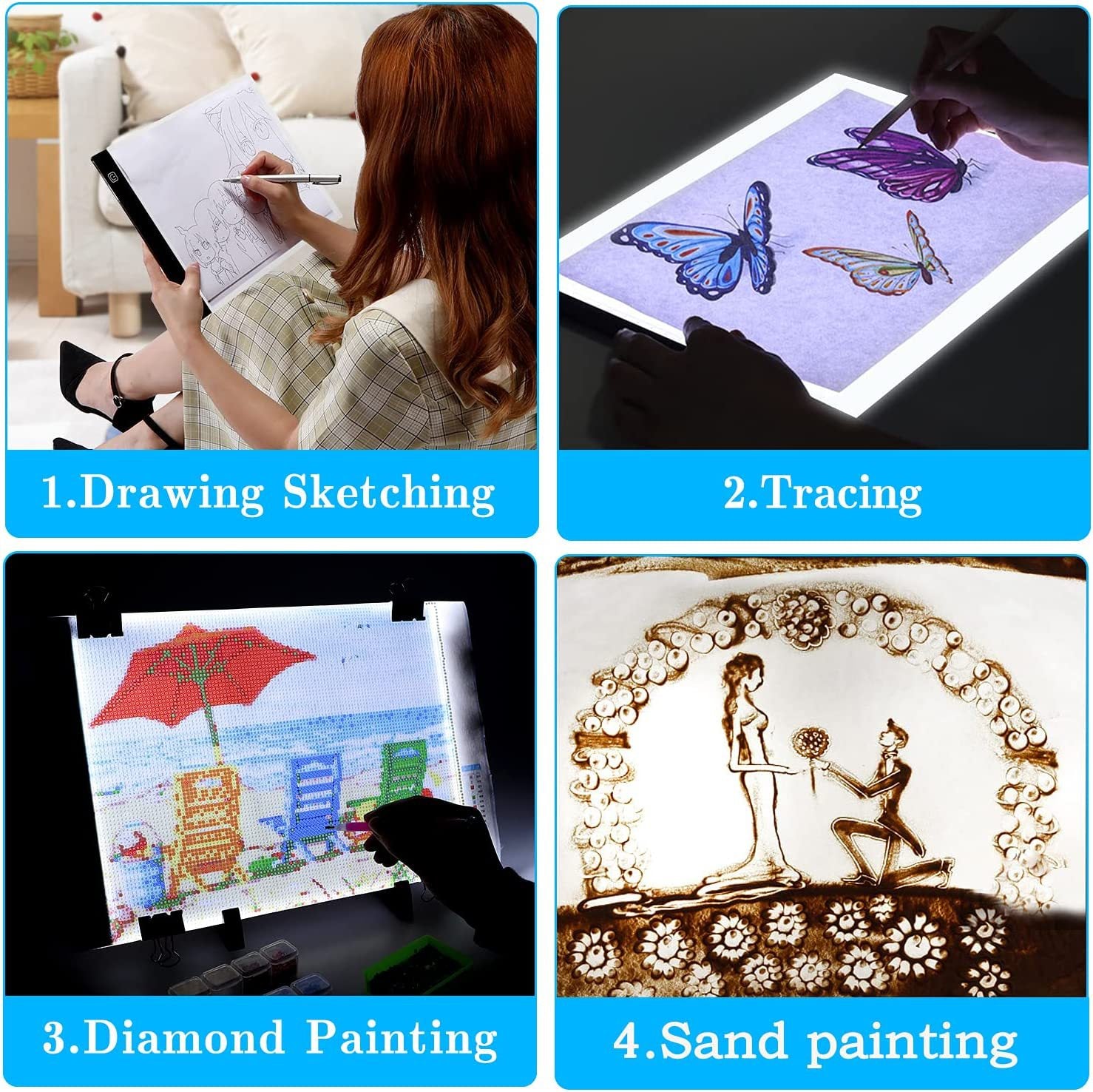 84-Piece Diamond Painting Tool Set with A4 LED Light Board