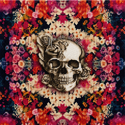 Floral Mandala Skull Diamond Painting Kit