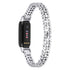 Fitbit Luxe Bling Metal Replacement Band in Silver - Diamond Crystal Stainless Steel Adjustable Band, Tracker Not Included | Azurra Shop