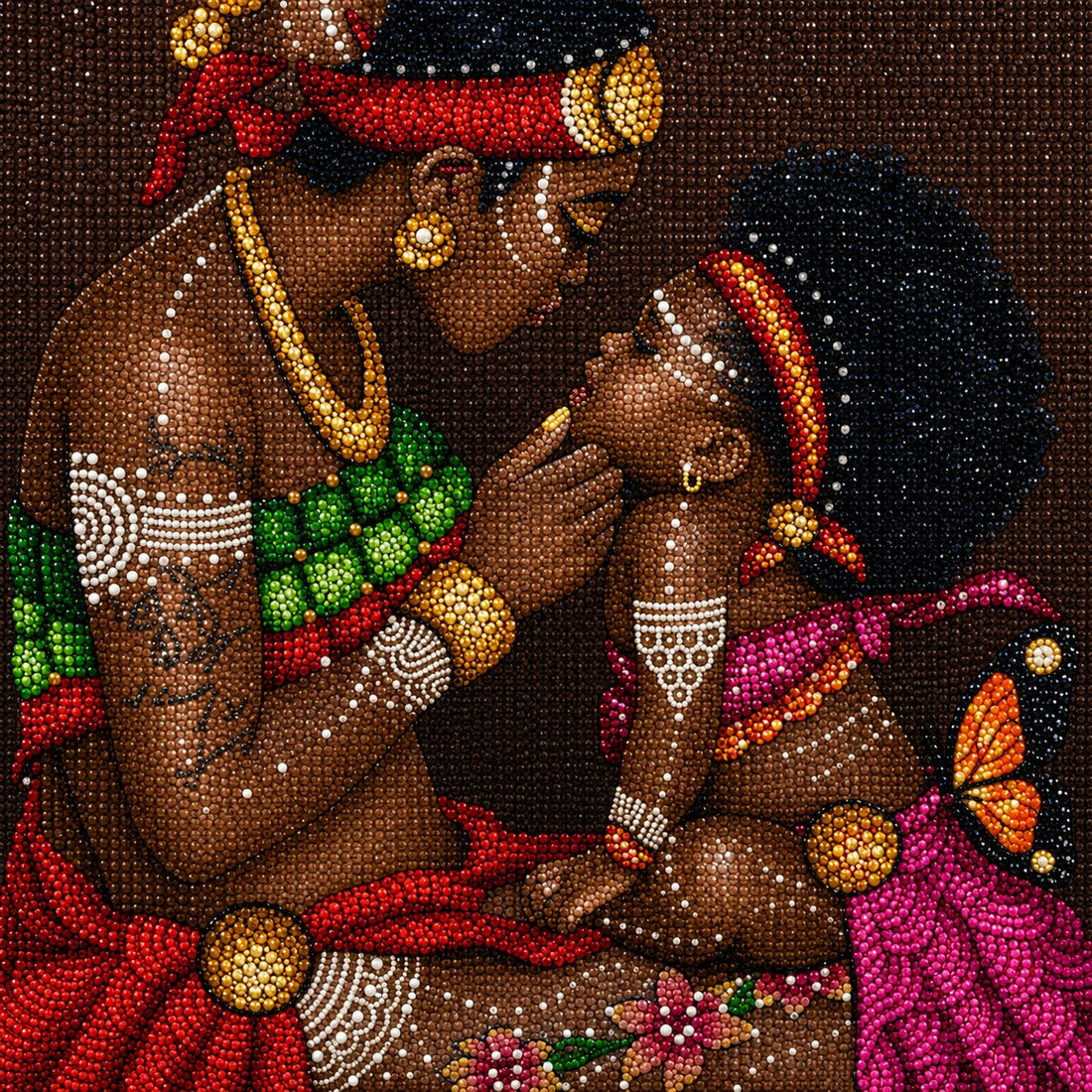 Close up of the finished African mother&