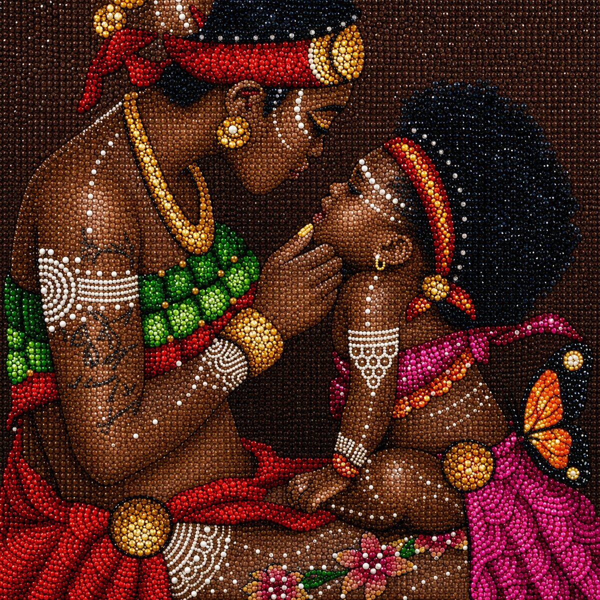 Close up of the finished African mother&