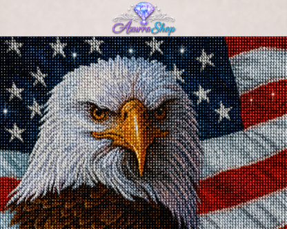 American Bald Eagle and US Flag Diamond Painting Kit