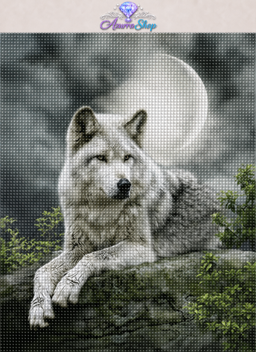 Arctic Moonlit Wolf Diamond Painting Kit