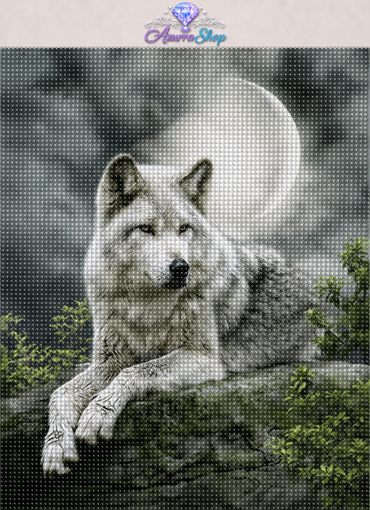 Arctic Moonlit Wolf Diamond Painting Kit
