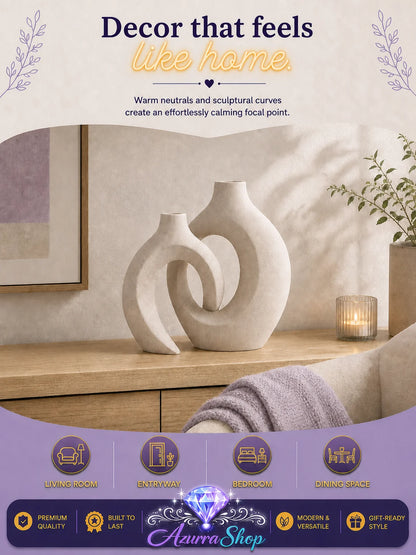 Entwined Ceramic Vase Duo, Set of 2entwined