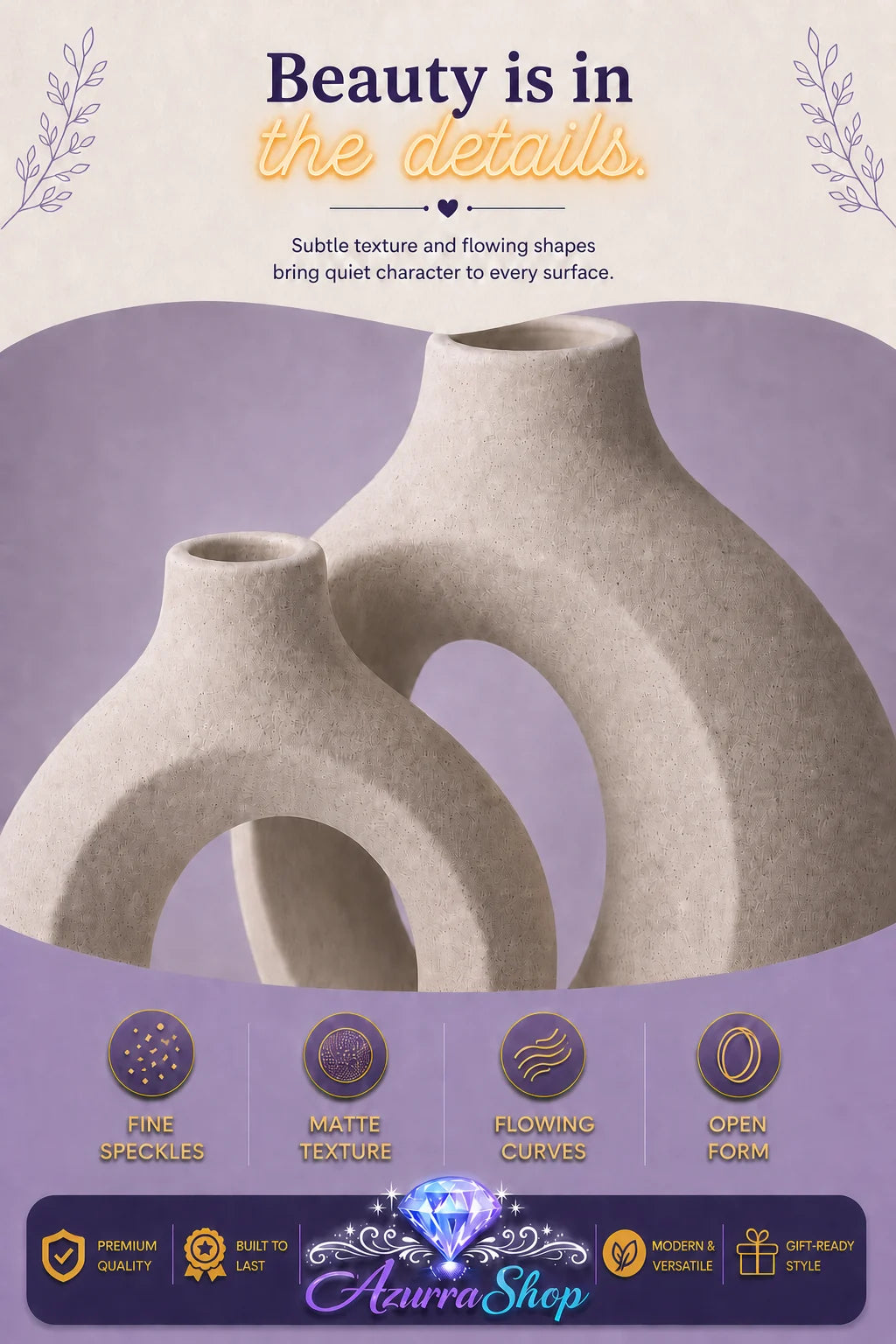 Entwined Ceramic Vase Duo, Set of 2entwined