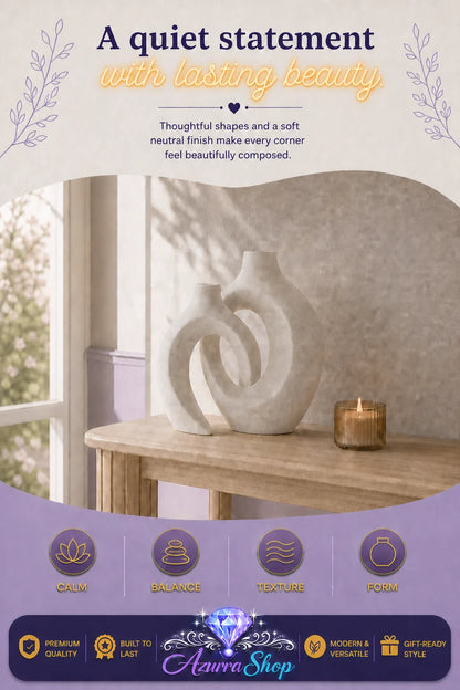 Entwined Ceramic Vase Duo, Set of 2entwined