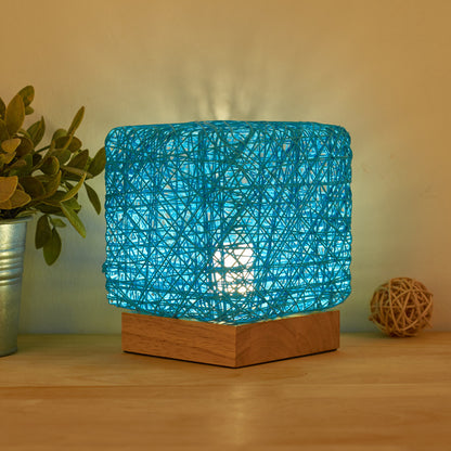 Hand-Knit Rattan LED Desk Lamp