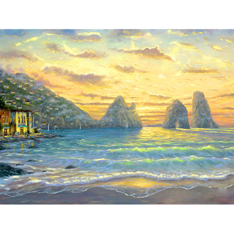 Beach cove diamond painting kit – 8x10" to 32x47" round or square drill coastal landscape wall art by Azurra Shop
